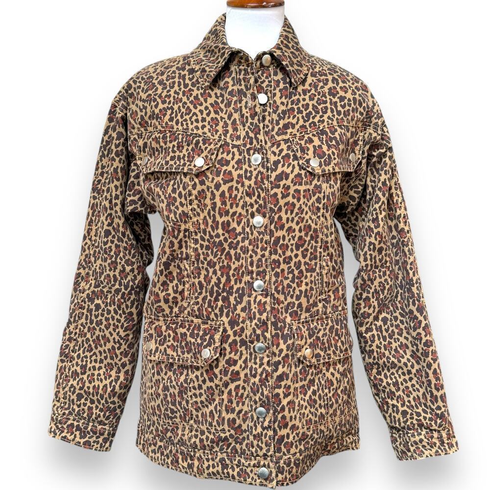 Marissa Webb Ellery Anorak Utility Jacket Khaki Leopard Women’s Small No Belt - Picture 2 of 14